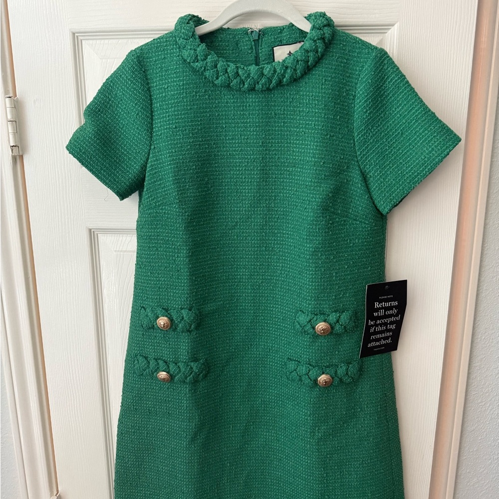 Tuckernuck NWT Sz XS Emerald Green Formal Dress with Braided Neckline